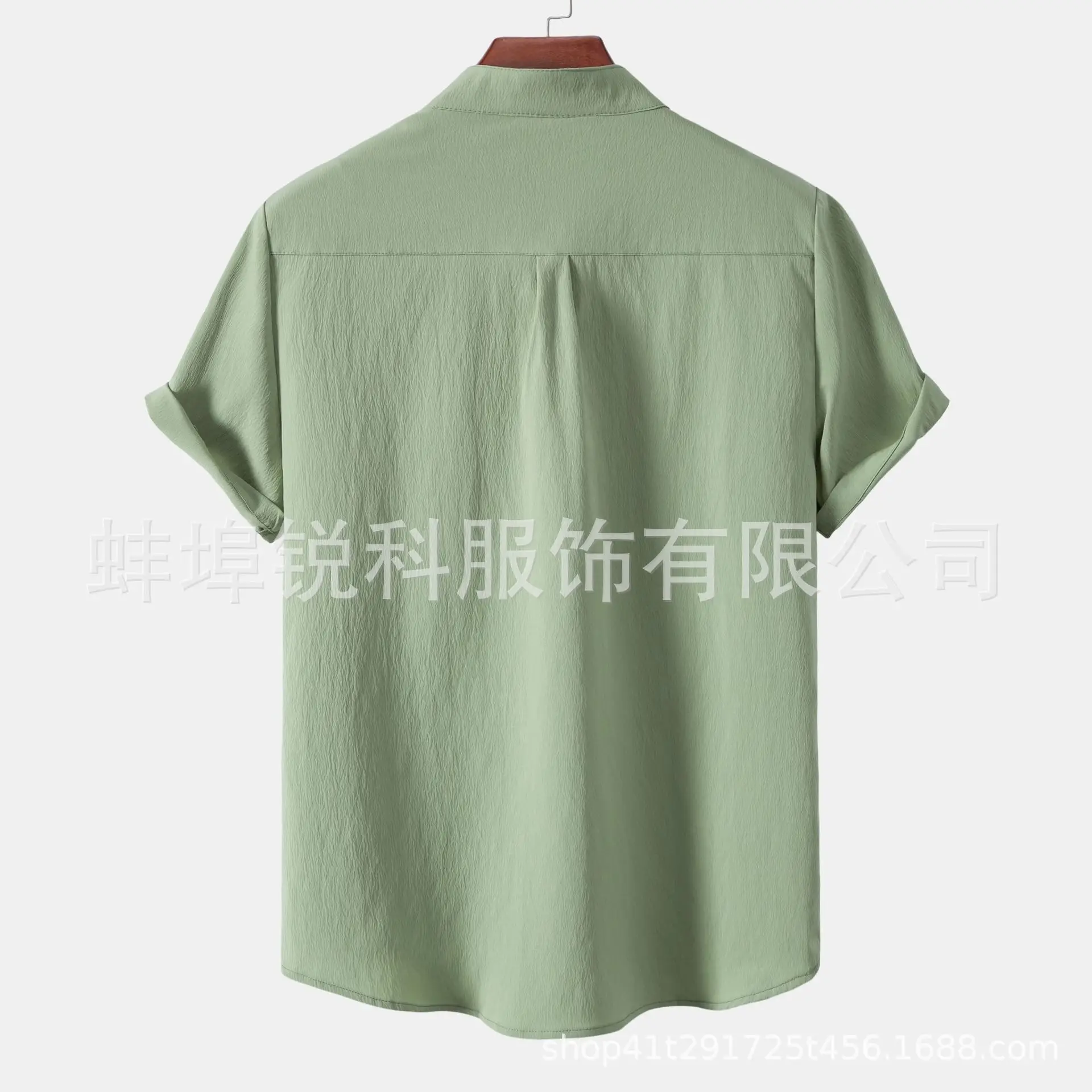 Men's White Short Sleeve Collar Shirt Casual Solid Color — feature 10