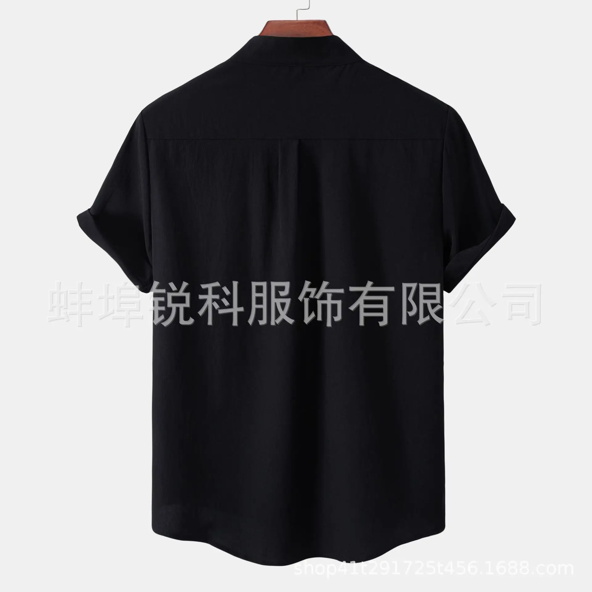 Men's White Short Sleeve Collar Shirt Casual Solid Color — feature 6