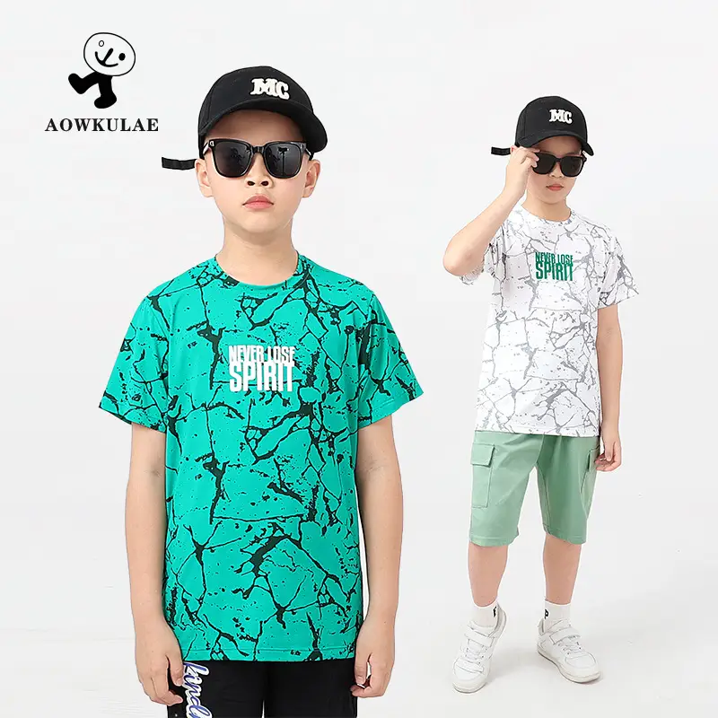 Kids Summer T-Shirt Green Mesh Quick Dry Short Sleeve - Image 5