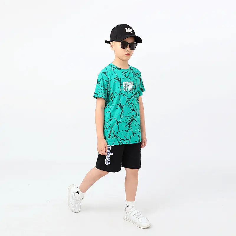 Kids Summer T-Shirt Green Mesh Quick Dry Short Sleeve - Image 7