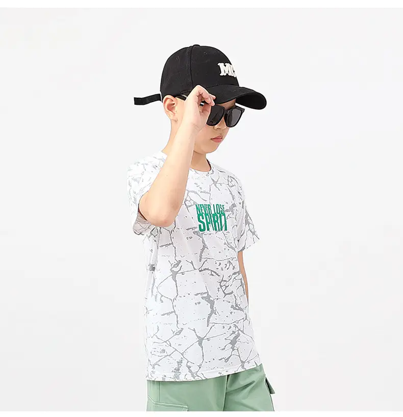 Kids Summer T-Shirt Green Mesh Quick Dry Short Sleeve — feature 54