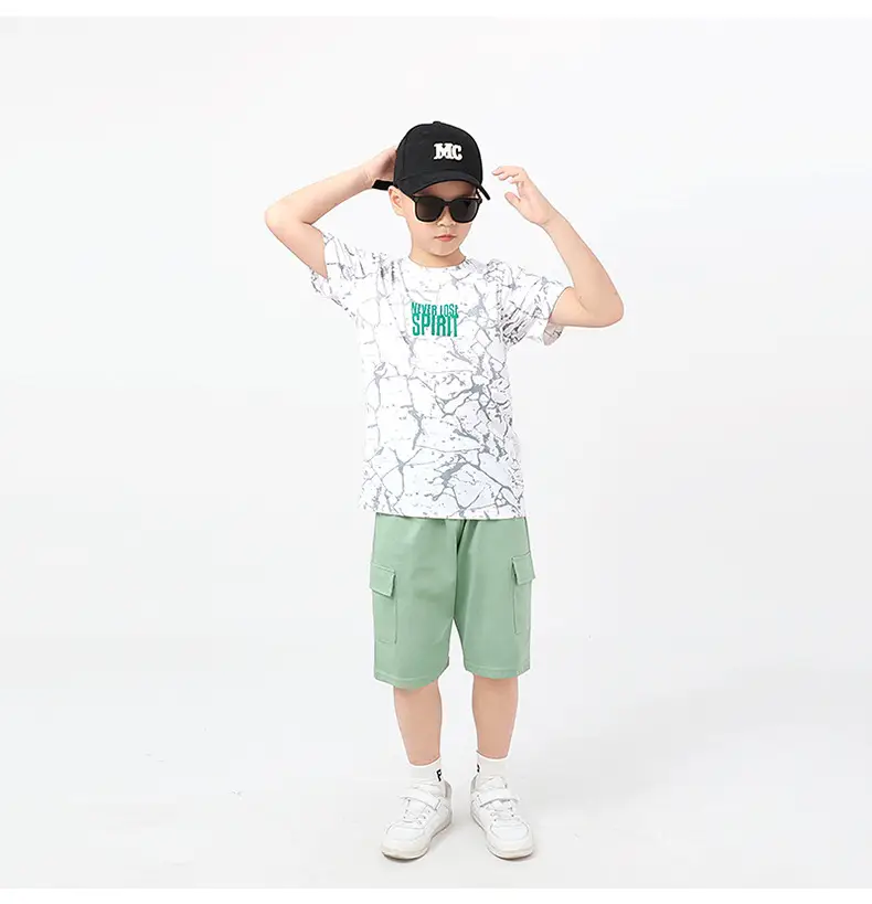 Kids Summer T-Shirt Green Mesh Quick Dry Short Sleeve — feature 56