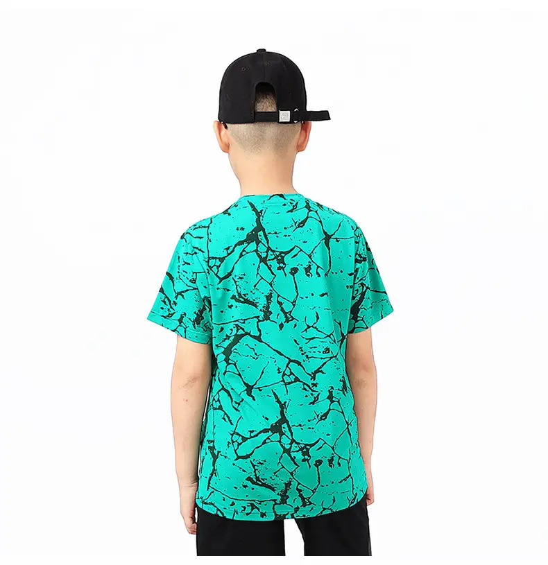 Kids Summer T-Shirt Green Mesh Quick Dry Short Sleeve — feature 59
