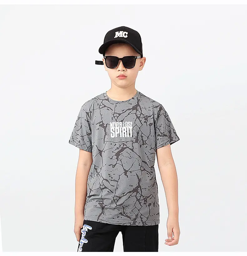 Kids Summer T-Shirt Green Mesh Quick Dry Short Sleeve — feature 61