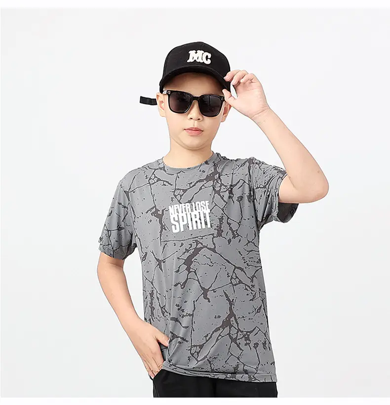 Kids Summer T-Shirt Green Mesh Quick Dry Short Sleeve — feature 62