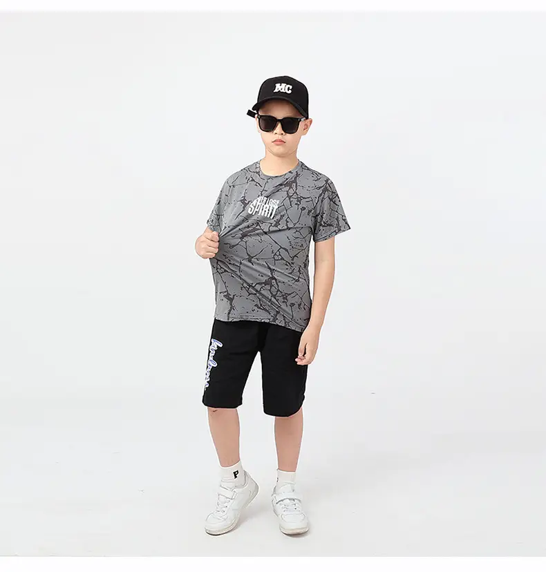 Kids Summer T-Shirt Green Mesh Quick Dry Short Sleeve — feature 64