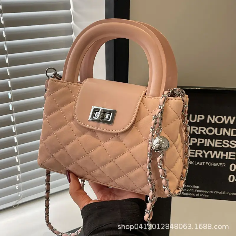 Women Rhomboid Chain Crossbody Bag Grey 2024 - Image 6