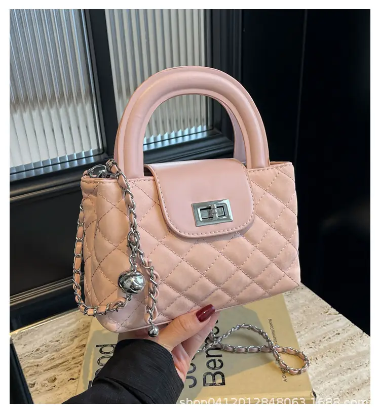 Women Rhomboid Chain Crossbody Bag Grey 2024 — feature 1