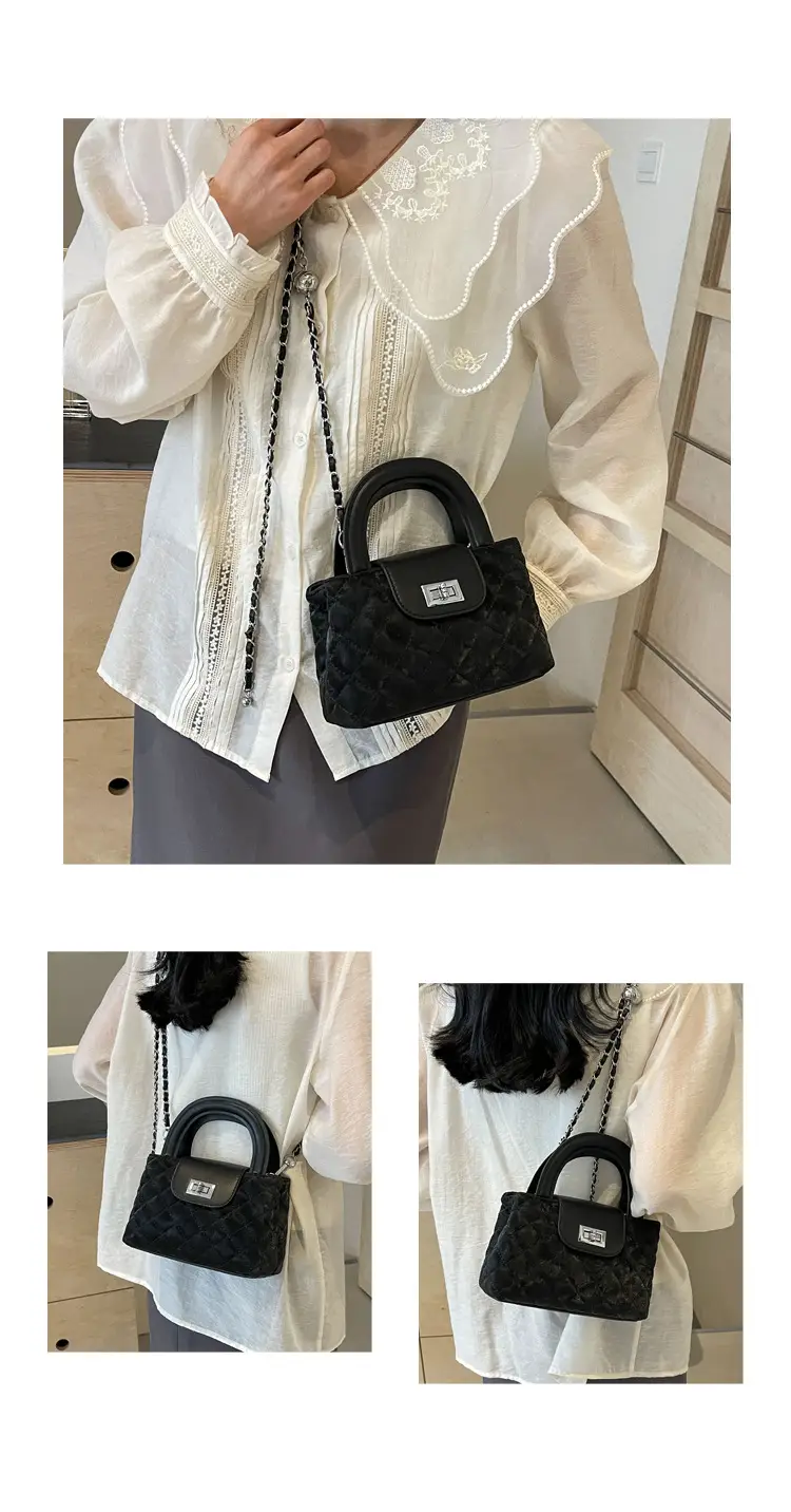 Women Rhomboid Chain Crossbody Bag Grey 2024 — feature 10