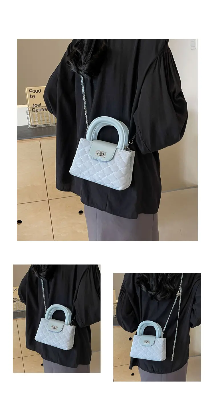 Women Rhomboid Chain Crossbody Bag Grey 2024 — feature 11