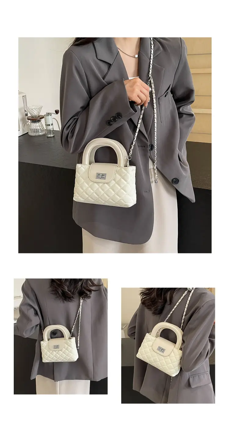 Women Rhomboid Chain Crossbody Bag Grey 2024 — feature 12