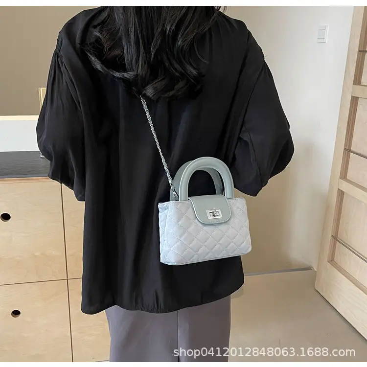 Women Rhomboid Chain Crossbody Bag Grey 2024 — feature 21