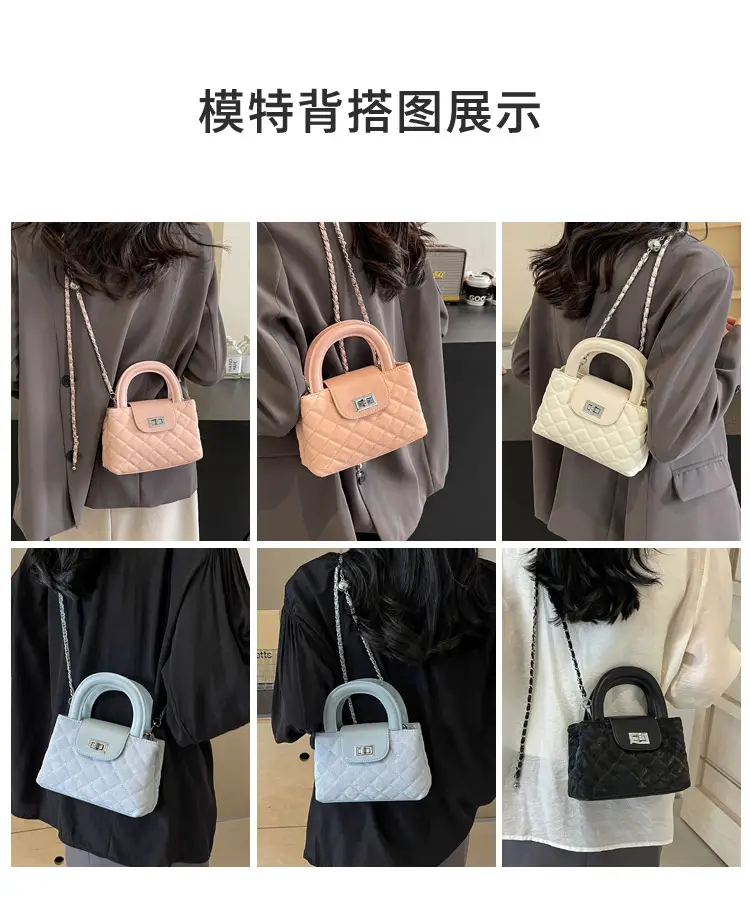 Women Rhomboid Chain Crossbody Bag Grey 2024 — feature 9