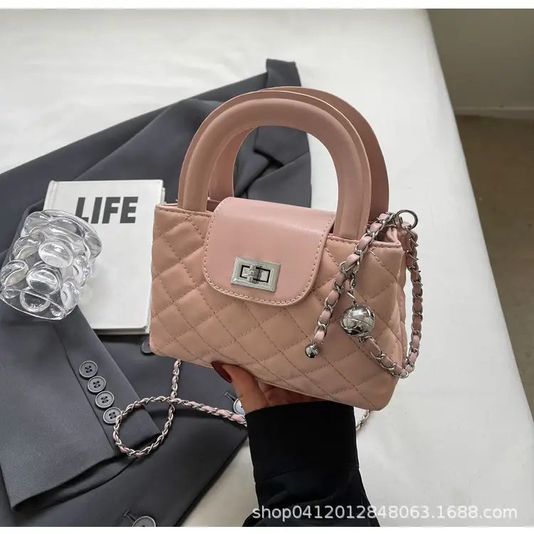 Women Rhomboid Chain Crossbody Bag Grey 2024 - Image 4
