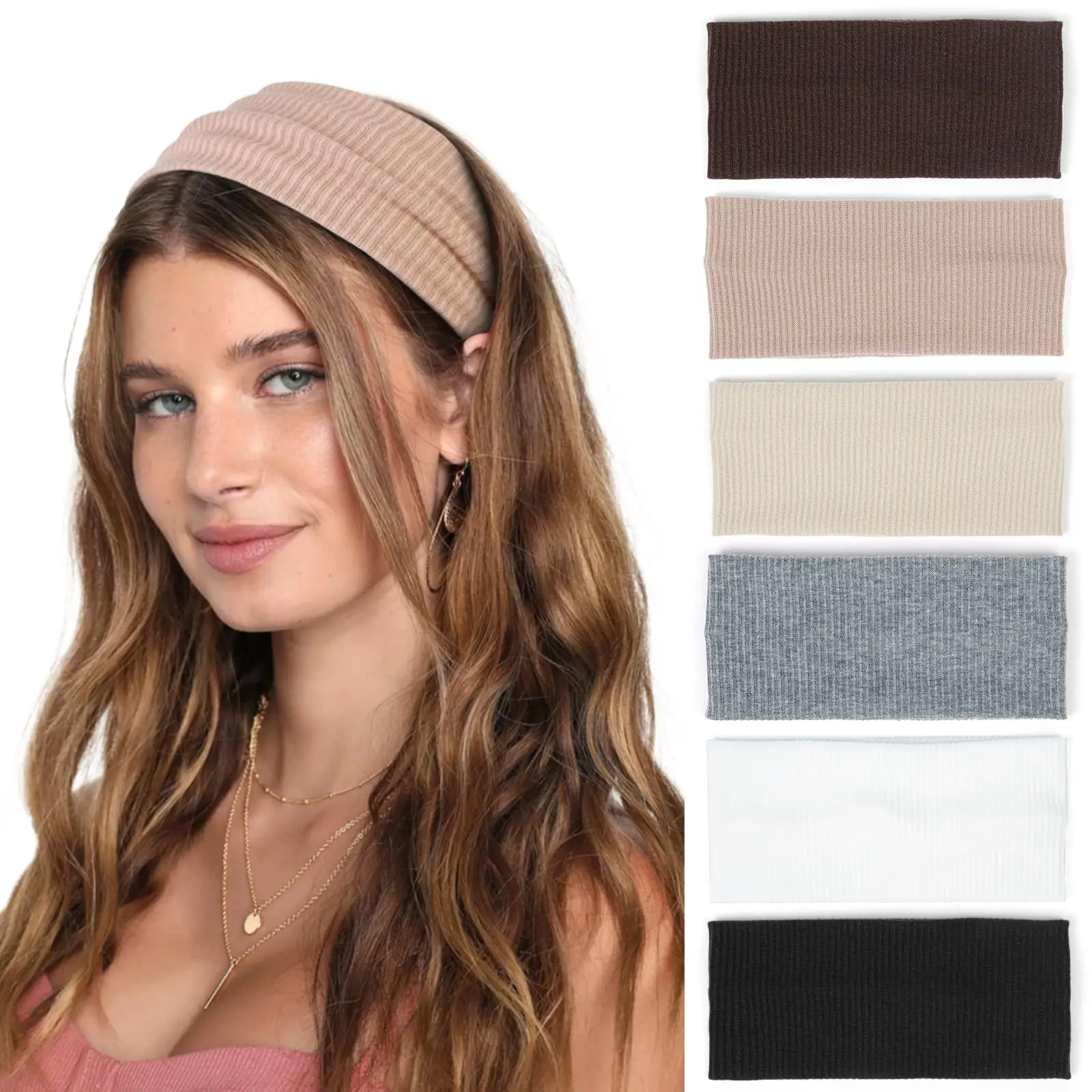 Pink Knitted Sports Hair Band for Women — feature 1