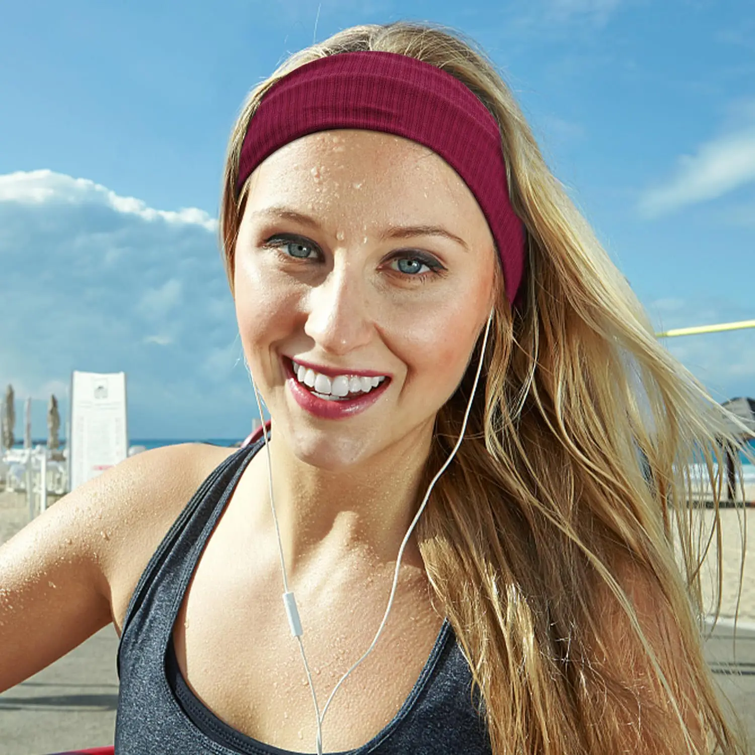 Pink Knitted Sports Hair Band for Women — feature 11