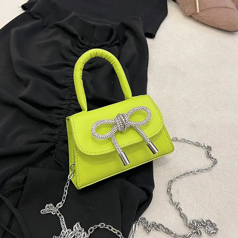 French Style Bow Mini Black Shoulder Crossbody Bag - Image 7