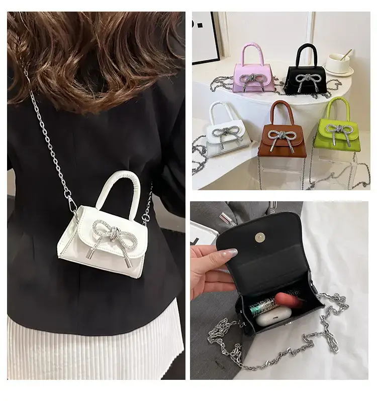 French Style Bow Mini Black Shoulder Crossbody Bag — feature 12