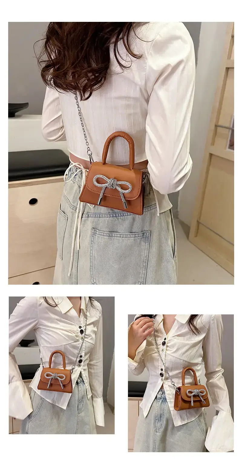 French Style Bow Mini Black Shoulder Crossbody Bag — feature 16