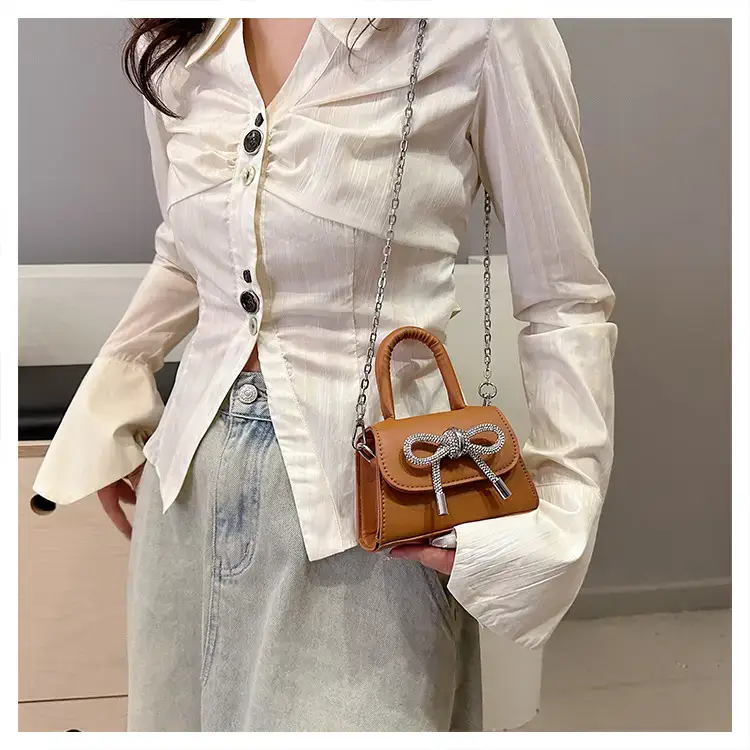French Style Bow Mini Black Shoulder Crossbody Bag — feature 17
