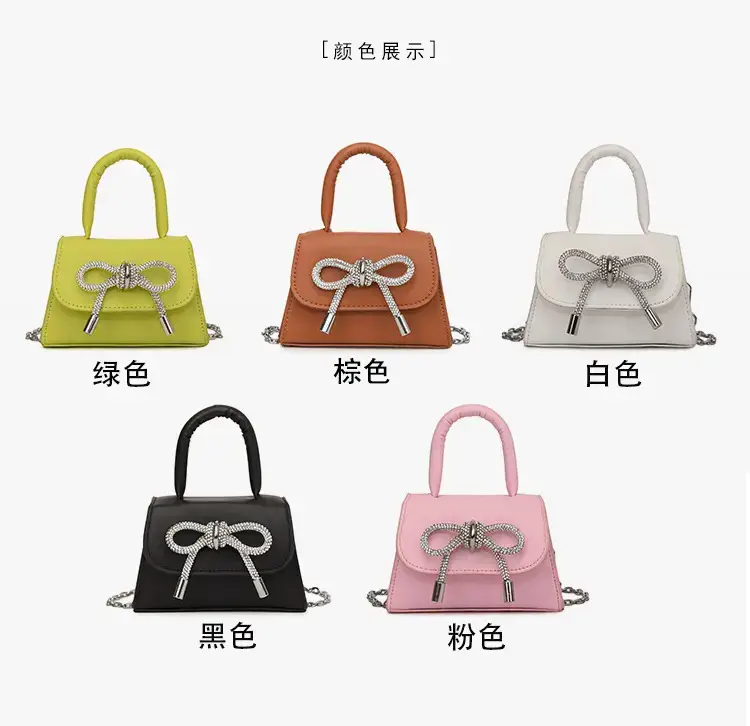 French Style Bow Mini Black Shoulder Crossbody Bag — feature 2