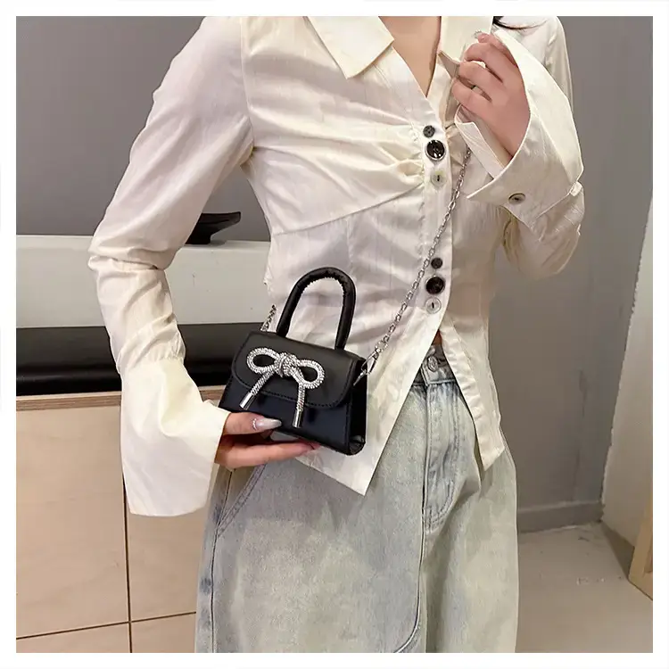 French Style Bow Mini Black Shoulder Crossbody Bag — feature 20