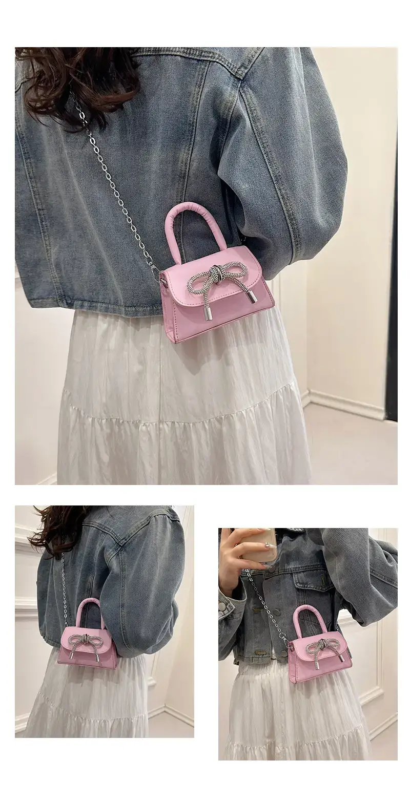 French Style Bow Mini Black Shoulder Crossbody Bag — feature 22