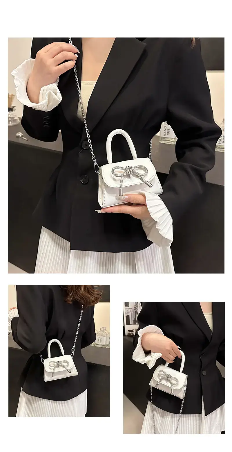 French Style Bow Mini Black Shoulder Crossbody Bag — feature 25