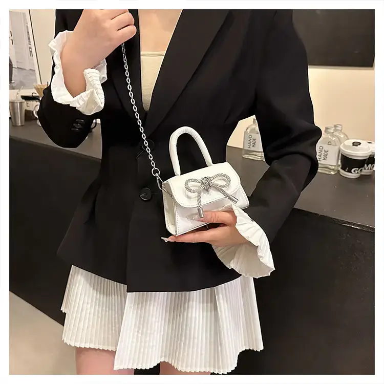 French Style Bow Mini Black Shoulder Crossbody Bag — feature 27