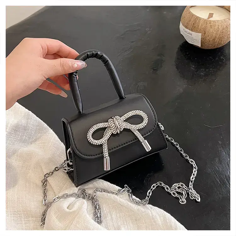 French Style Bow Mini Black Shoulder Crossbody Bag — feature 33