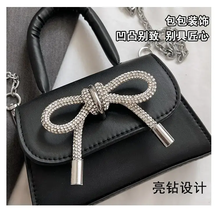 French Style Bow Mini Black Shoulder Crossbody Bag — feature 5