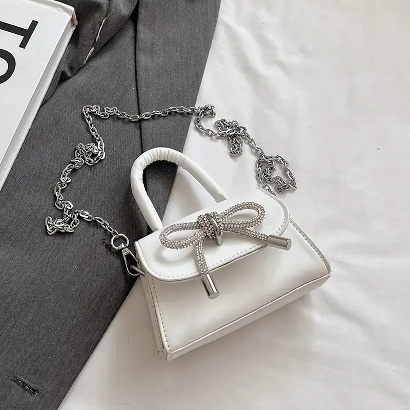 French Style Bow Mini Black Shoulder Crossbody Bag - Image 3