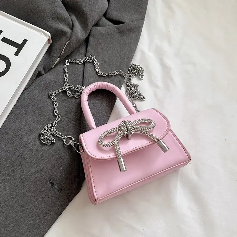 French Style Bow Mini Black Shoulder Crossbody Bag - Image 5