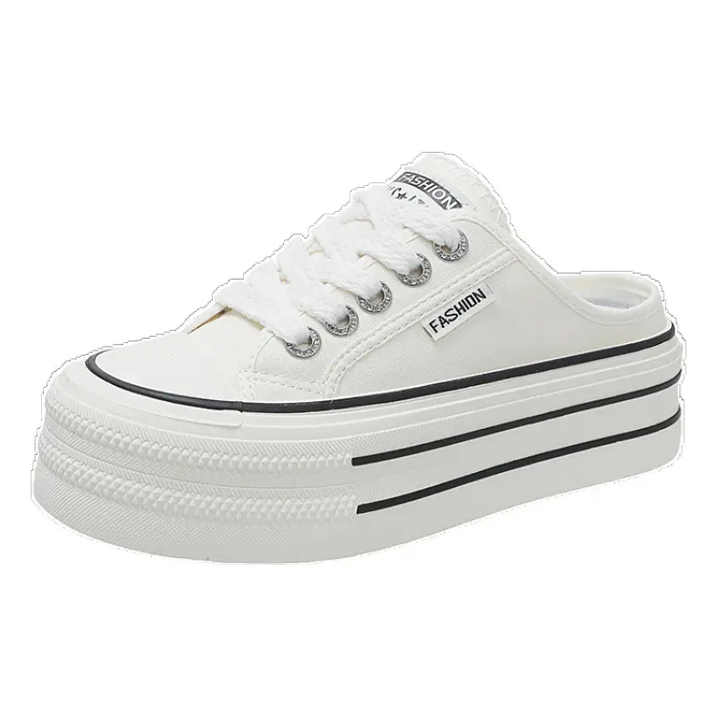 Women's Black Platform Sneakers with White Sole 2024 - Image 2