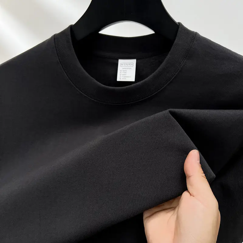 Men Women Pure Cotton Off Shoulder T-Shirt 230g - Image 10