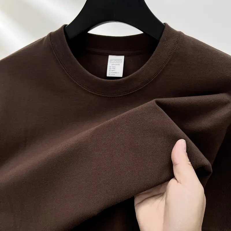 Men Women Pure Cotton Off Shoulder T-Shirt 230g - Image 11