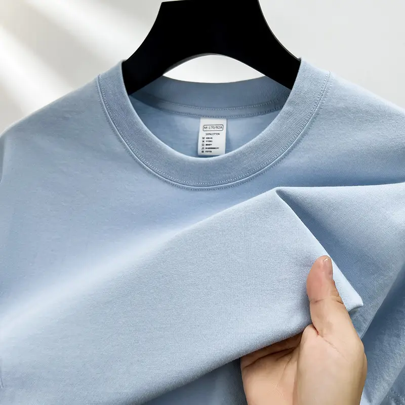 Men Women Pure Cotton Off Shoulder T-Shirt 230g - Image 2