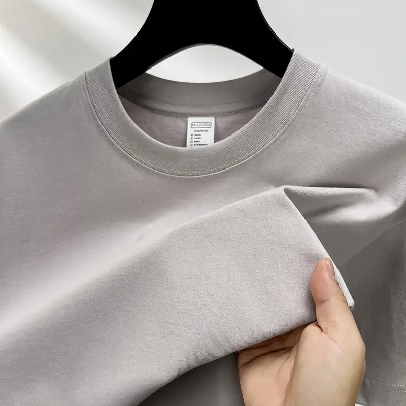 Men Women Pure Cotton Off Shoulder T-Shirt 230g - Image 4