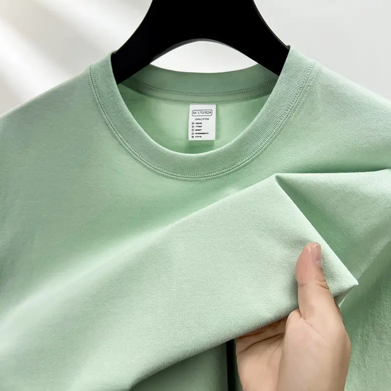 Men Women Pure Cotton Off Shoulder T-Shirt 230g - Image 6