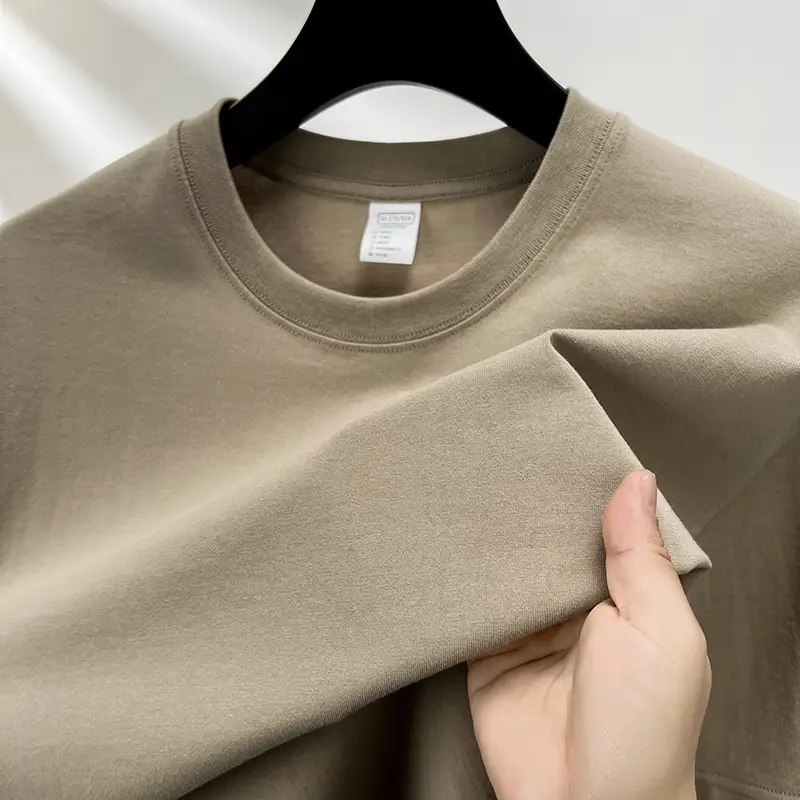 Men Women Pure Cotton Off Shoulder T-Shirt 230g - Image 8