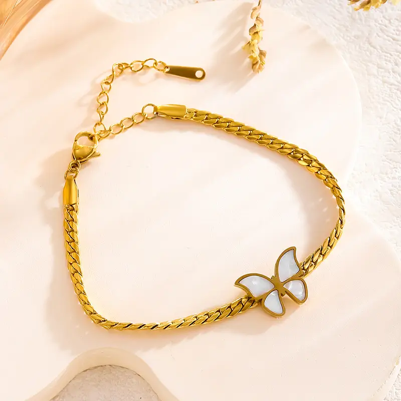 Gold Butterfly Blade Chain Necklace Set for Women - Image 2