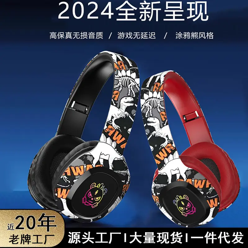 Wireless Bluetooth Headphones with Luminous Graffiti Design - Image 6
