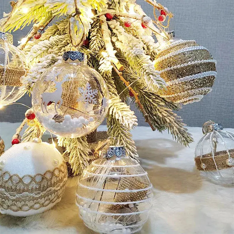 8CM Handmade Christmas Balls Transparent Decor Set - Image 8
