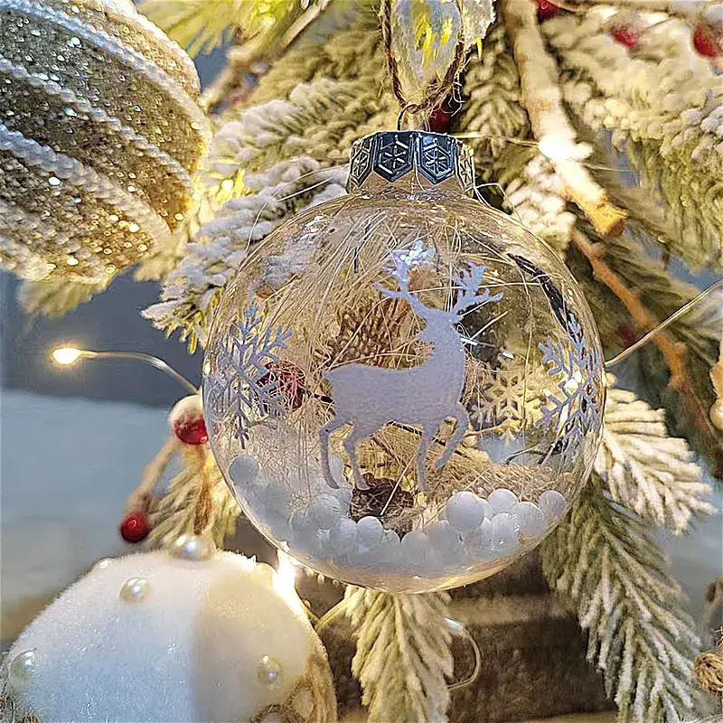 8CM Handmade Christmas Balls Transparent Decor Set - Image 10