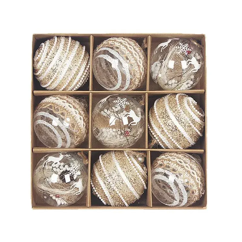 8CM Handmade Christmas Balls Transparent Decor Set - Image 11