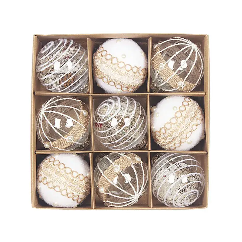 8CM Handmade Christmas Balls Transparent Decor Set - Image 4