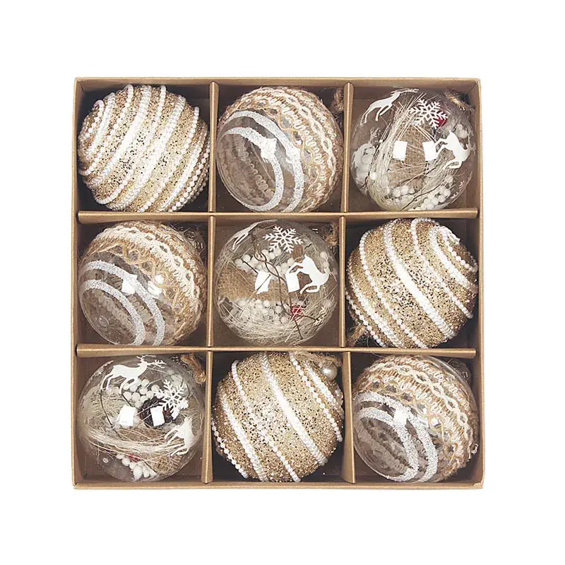 8CM Handmade Christmas Balls Transparent Decor Set - Image 5