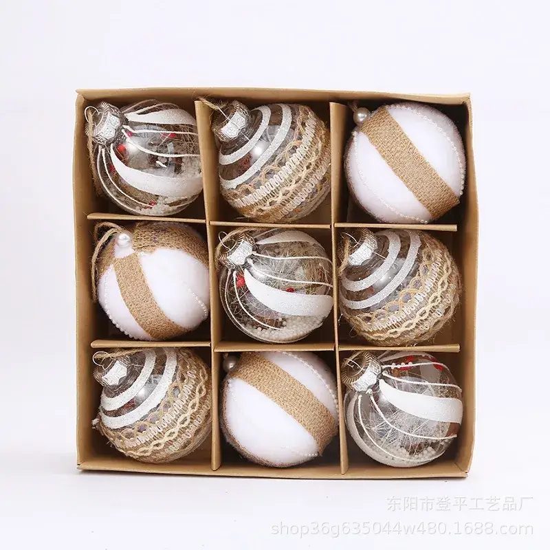 8CM Handmade Christmas Balls Transparent Decor Set - Image 6