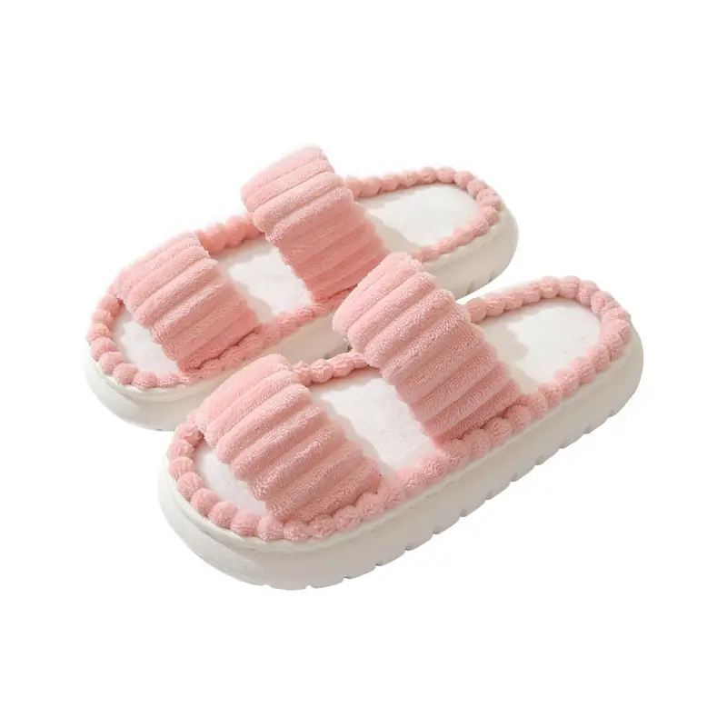 Cross-border New Corduroy Cotton Slippers Women's Household Wholesale Spring and Autumn Home Warm Indoor EVA Thick Bottom Cotton Slippers - Image 8