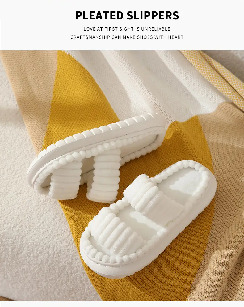 Cross-border New Corduroy Cotton Slippers Women's Household Wholesale Spring and Autumn Home Warm Indoor EVA Thick Bottom Cotton Slippers — feature 12